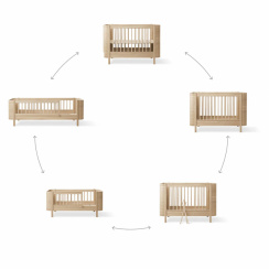 Oliver Furniture Wood Tremmeseng Mini Hvid/Eg