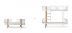 Oliver Furniture Ombyggnadskit Wood Original junior day bed till Original våningssäng vit/ek