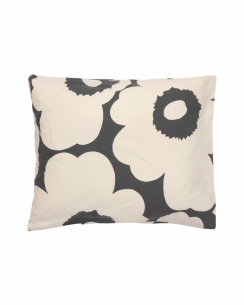 Marimekko Pudebetræk Unikko Charcoal/Off white 50x60 cm 