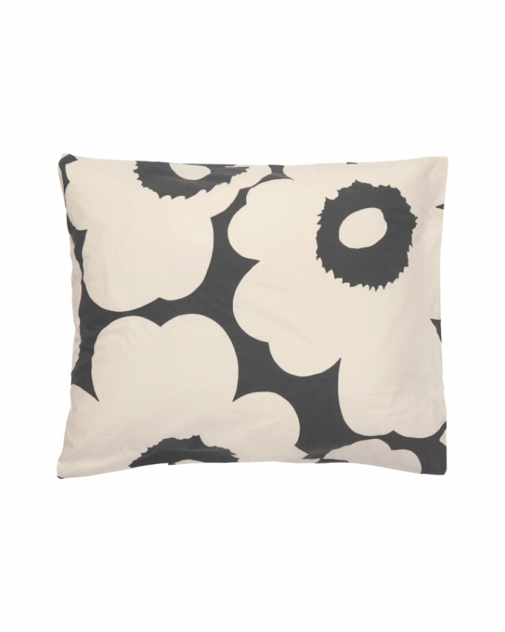 Marimekko Örngott Unikko Charcoal/Off white 50x60 cm