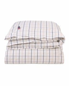 Lexington Icons Checked Cotton Poplin Dynebetræk White/Beige/Navy