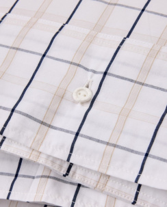 Lexington Icons Checked Cotton Poplin Dynebetræk White/Beige/Navy