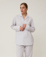 Lexington Unisex Organic Cotton Pajama Pyjamas Set Grey/White