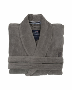 Lexington Hotel Collection Velour Robe, Badrock Grey