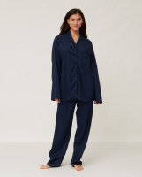 Lexington Hotel Women's Sateen Pyjamas Set Dark Blue