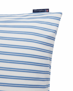 Lexington White/Blue Striped Cotton Poplin Pudebetræk