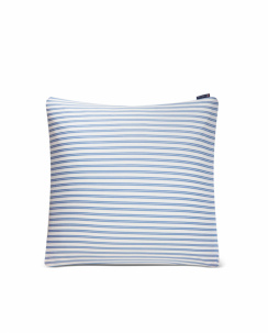 Lexington White/Blue Striped Cotton Poplin Pudebetræk