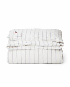 Lexington White/Blue Striped Lyocell/Cotton Påslakan