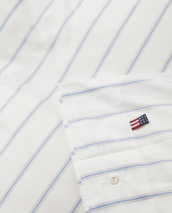 Lexington White/Blue Striped Lyocell/Cotton Påslakan