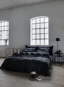 Borås Cotton Cloud Påslakanset Black 150x210 cm