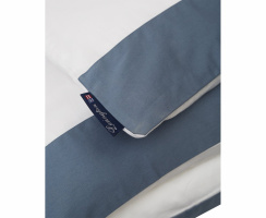 Lexington Contrast Sateen Påslakan White/ Steel blue 