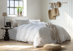 Borås Cotton Lumi Påslakanset Taupe 150x210 cm