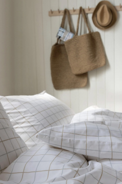 Borås Cotton Lumi Påslakanset Taupe 150x210 cm