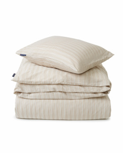 Lexington Organic Sateen Sengetøj Beige Striped