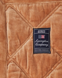 Lexington Överkast Quilted Cotton Velvet Dk. Beige