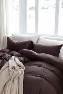 Borås Cotton Bliss Påslakanset Brun 150x210 cm