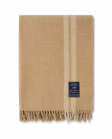 Lexington Side Striped Recycled Wool Throw Beige