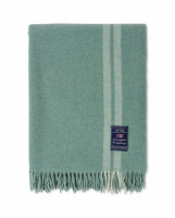 Lexington Side Striped Recycled Wool Throw Light Green