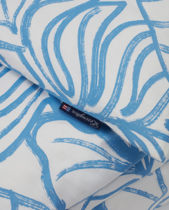 Lexington White/Blue Printed Cotton Sateen Bed Set