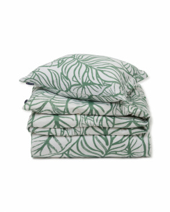 Lexington White/Green Printed Cotton Sateen Bed Set