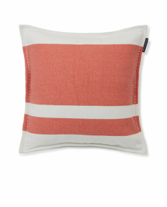 Lexington Irregular Striped Recycled Cotton Kuddfordral Coral/White