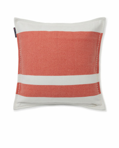 Lexington Irregular Striped Recycled Cotton Kuddfordral Coral/White