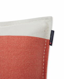 Lexington Irregular Striped Recycled Cotton Kuddfordral Coral/White