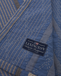 Lexington Side Striped Soft Quilted Cotton Sengetæppe Blue