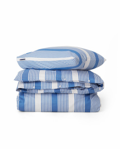 Lexington Blue/White Striped Cotton Sateen Påslakanset