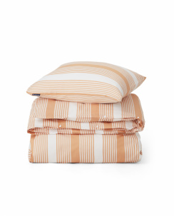 Lexington Beige/White Striped Cotton Sateen Pussilakana setti