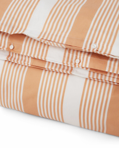 Lexington Beige/White Striped Cotton Sateen Pussilakana setti