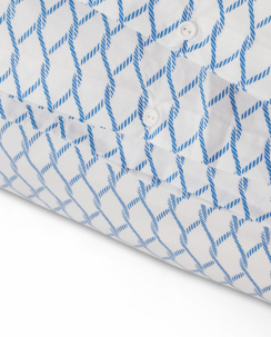 Lexington White/Blue Rope Printed Cotton Poplin Påslakanset