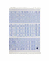 Lexington White/Blue Striped Structured Recycled Cotton Tæppe