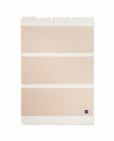 Lexington Beige/White Striped Structured Recycled Cotton Pläd