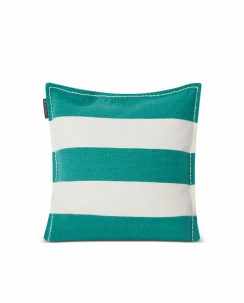 Lexington Green/White Block Stripe Printed Recycled Cotton Pudebetræk