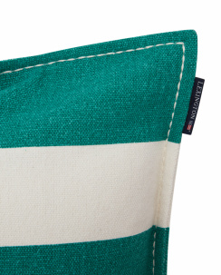 Lexington Green/White Block Stripe Printed Recycled Cotton Pudebetræk