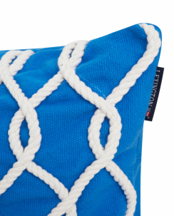 Lexington Blue/White Rope Deco Recycled Cotton Canvas Kuddfodral