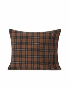 Lexington Checked Cotton Flannel Pudebetræk Brown/Dk Gray