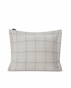 Lexington Checked Cotton Flannel Tyynyliina Lt Gray/Dove