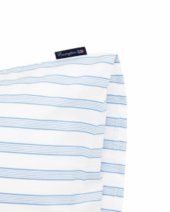 Lexington White/Blue Striped Cotton Poplin Örngott