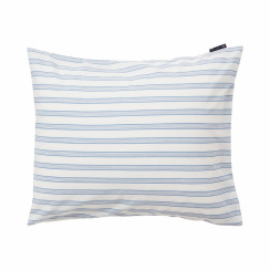 Lexington White/Blue Striped Cotton Poplin Örngott