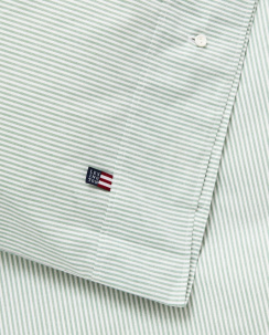 Lexington Green/White Striped Cotton Poplin Pussilakana setti