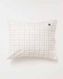 Lexington White/Beige Checked Cotton Örngott