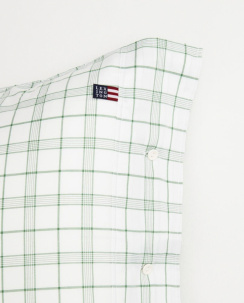 Lexington White/Green Checked Cotton Örngott