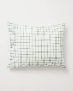 Lexington White/Green Checked Cotton Örngott