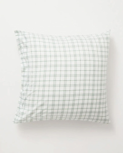 Lexington White/Green Checked Cotton Örngott