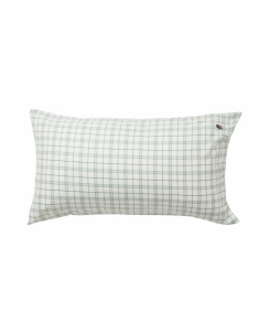 Lexington White/Green Checked Cotton Örngott