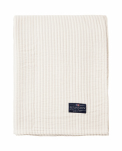 Lexington Striped Reversable Organic Cotton Sengetæppe Off White