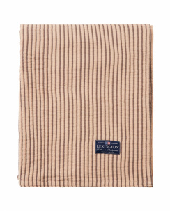 Lexington Striped Reversable Organic Cotton Överkast Beige