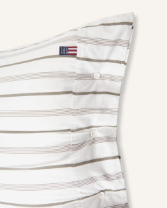 Lexington Striped Cotton Poplin Örngott White/Olive